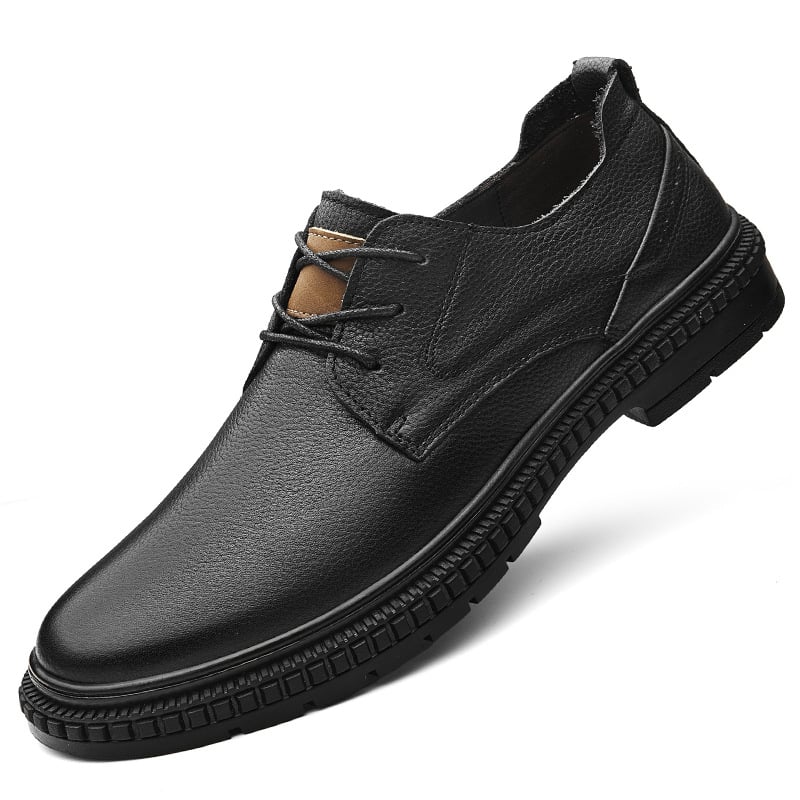 Muške kožne cipele za poslovno-casual stil, prozračne, vezanje, okrugli vrh, sve sezone