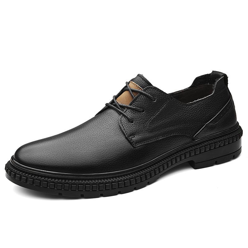 Muške kožne cipele za poslovno-casual stil, prozračne, vezanje, okrugli vrh, sve sezone