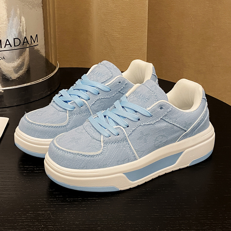 Langzu unisex tenisice s debelim potplatom, cvjetni ručno crtani uzorak, novi stil, casual sportske tenisice