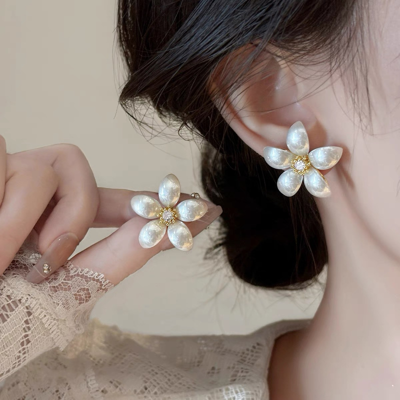 Naušnice za žene s cvjetnim i lišćem dizajnom, elegantan vrhunski nakit, japansko-korejski stil, nježan dizajn