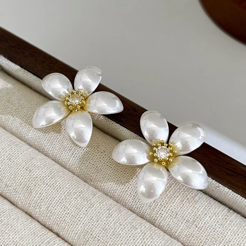 Naušnice za žene s cvjetnim i lišćem dizajnom, elegantan vrhunski nakit, japansko-korejski stil, nježan dizajn