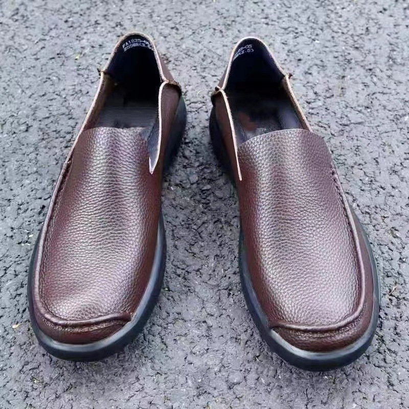Muške slip-on cipele od goveđe kože, prozračne ljetne kožne cipele bez vezica, za vožnju, mekana potplata
