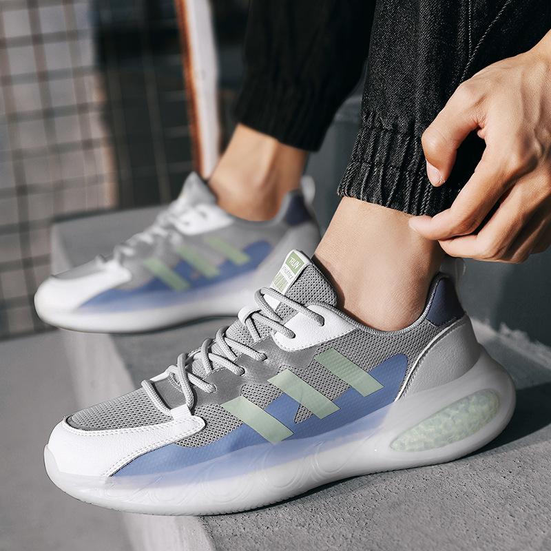 Muške proljetne mrežaste Flyknit tenisice za outdoor trčanje, mekana popcorn potplata, casual sportski stil