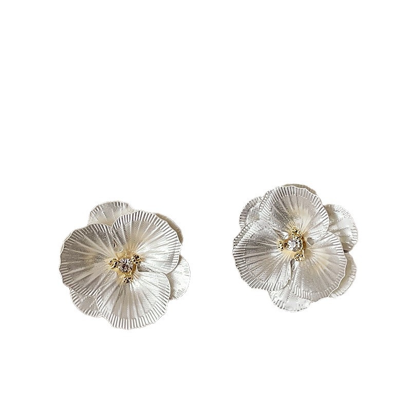 Ženske metalne cvjetne naušnice - francuski retro stil, geometrijski, elegantni