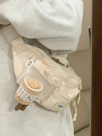Srednje veličine platnena crossbody torba, oblik dumpling, ulični stil, unisex