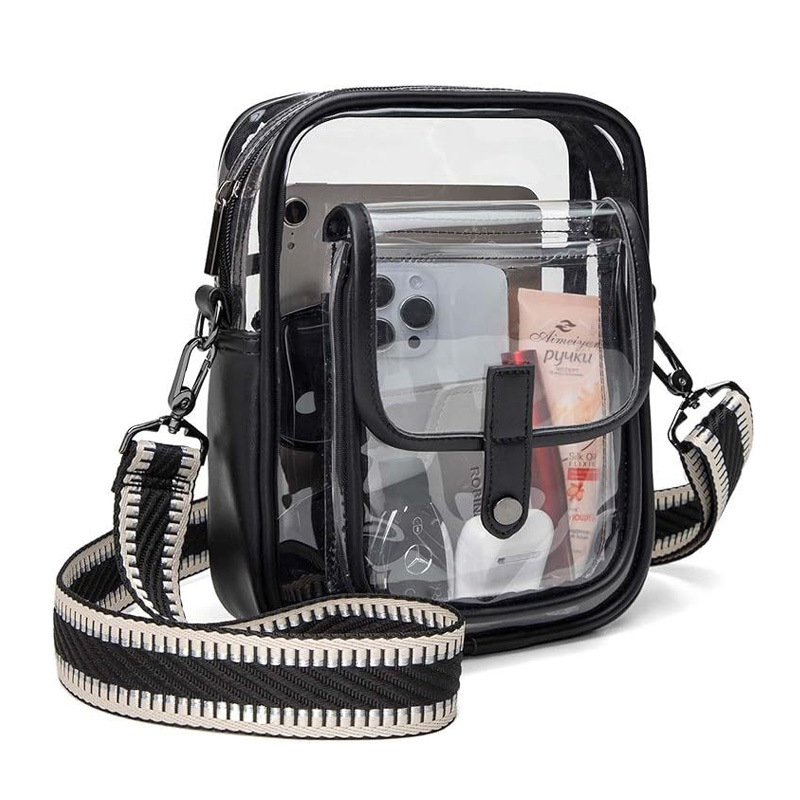 Prozirna PVC torba preko prsa, velikog kapaciteta, sportska i svakodnevna crossbody torba, unisex