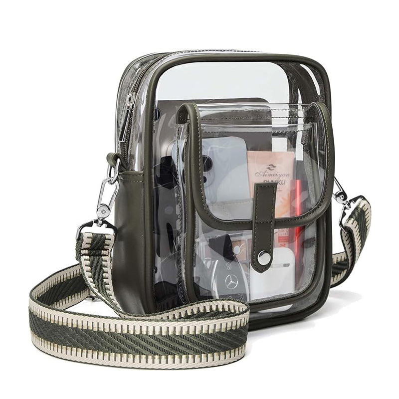 Prozirna PVC torba preko prsa, velikog kapaciteta, sportska i svakodnevna crossbody torba, unisex