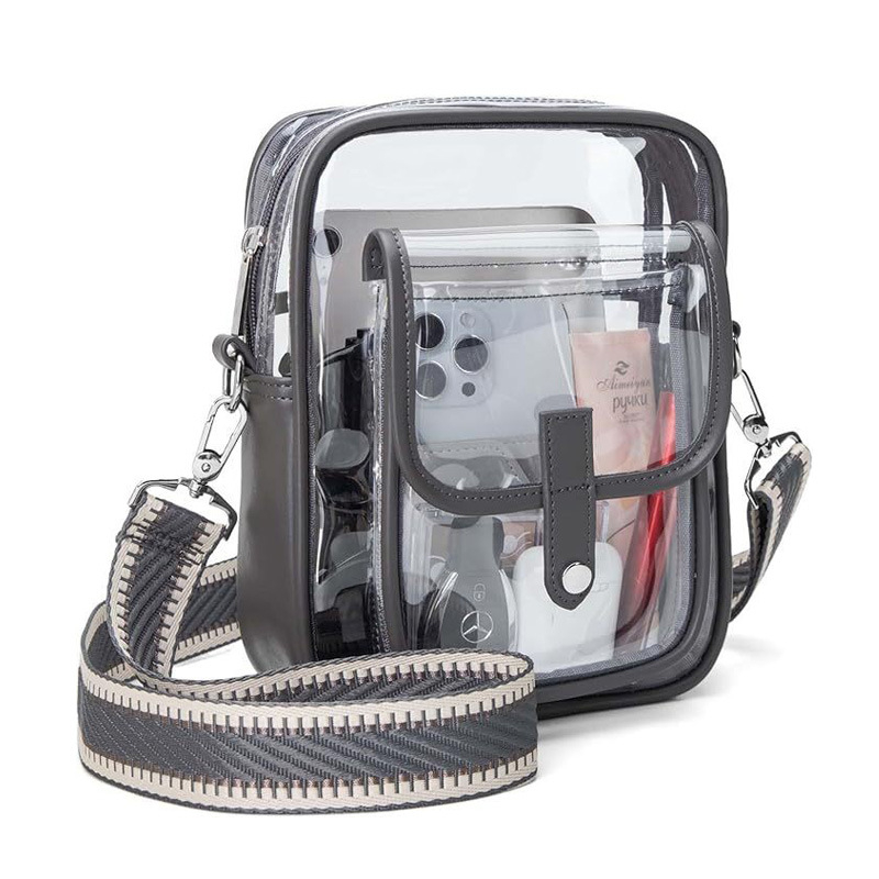 Prozirna PVC torba preko prsa, velikog kapaciteta, sportska i svakodnevna crossbody torba, unisex