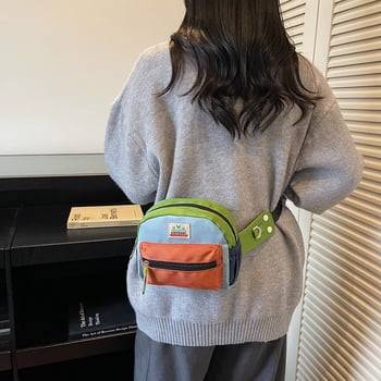 Ženska dvodijelna crossbody torbica za struk s višestrukim džepovima, lagani tekstil, jesen 2025 izdanje, unutarnja pretinac za telefon, unutarnji odjeljak