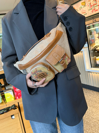 Platnena torba za žene na struk i prsa, svakodnevna crossbody torba, jesen-zima moda 2025