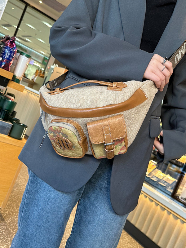Platnena torba za žene na struk i prsa, svakodnevna crossbody torba, jesen-zima moda 2025