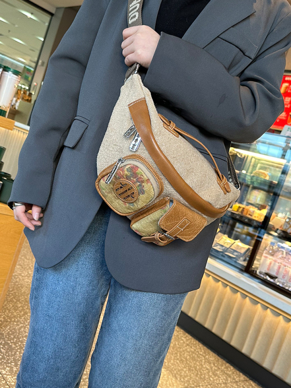Platnena torba za žene na struk i prsa, svakodnevna crossbody torba, jesen-zima moda 2025
