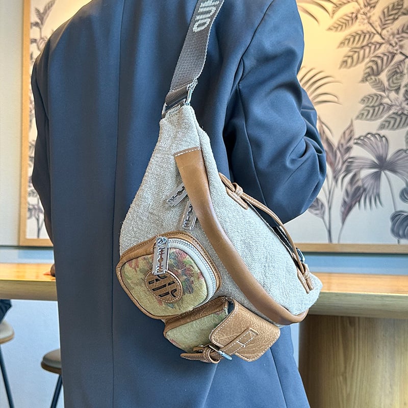 Platnena torba za žene na struk i prsa, svakodnevna crossbody torba, jesen-zima moda 2025