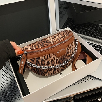 Ženska torba s leopard printom, crossbody/ preko ramena, casual retro stil, PU koža
