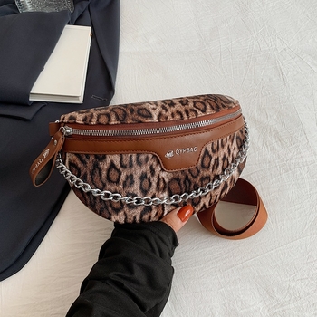 Ženska torba s leopard printom, crossbody/ preko ramena, casual retro stil, PU koža
