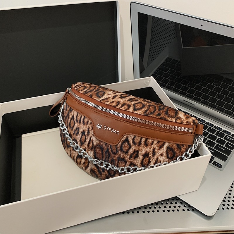 Ženska torba s leopard printom, crossbody/ preko ramena, casual retro stil, PU koža