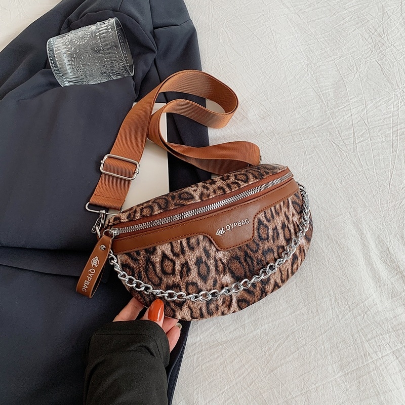 Ženska torba s leopard printom, crossbody/ preko ramena, casual retro stil, PU koža