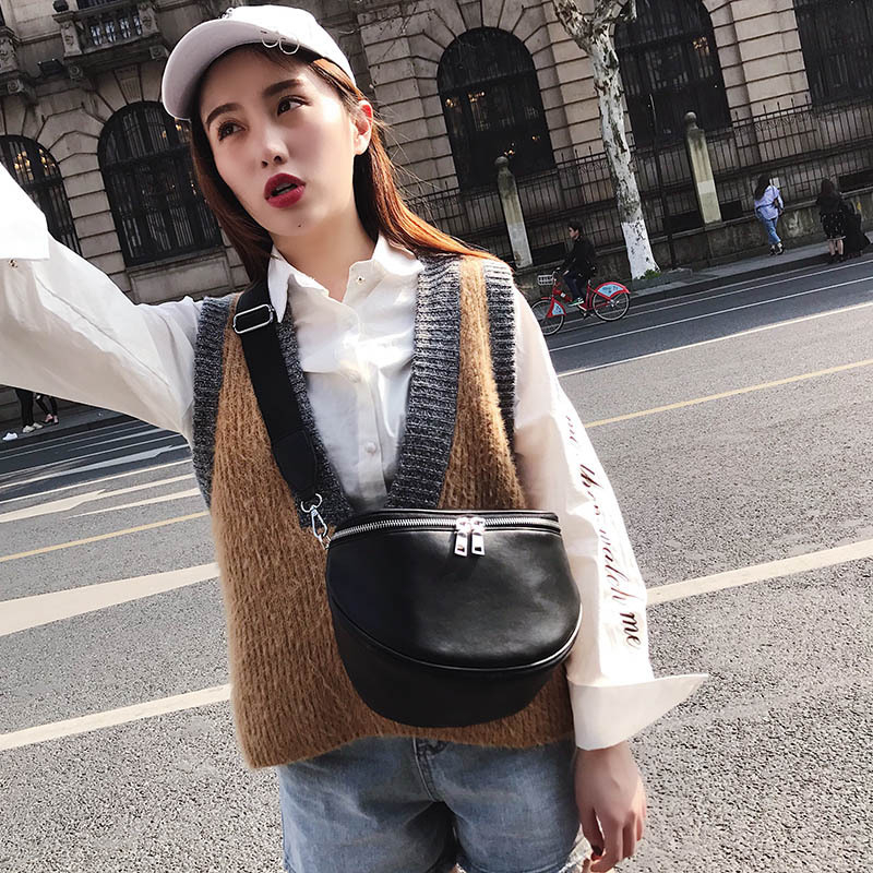 Ženska torbica za pojas s velikim kapacitetom, jednobojna korejskog stila, preko ramena crossbody torba, sedlovni dizajn, Harajuku inspirirana torbica za prsa
