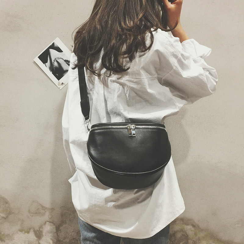Ženska torbica za pojas s velikim kapacitetom, jednobojna korejskog stila, preko ramena crossbody torba, sedlovni dizajn, Harajuku inspirirana torbica za prsa