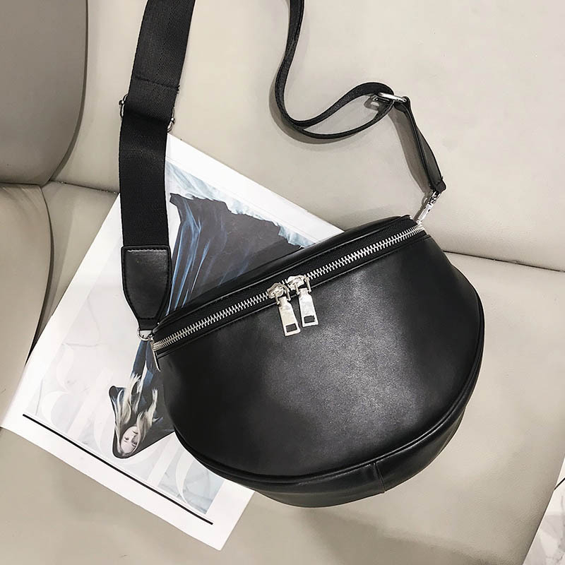 Ženska torbica za pojas s velikim kapacitetom, jednobojna korejskog stila, preko ramena crossbody torba, sedlovni dizajn, Harajuku inspirirana torbica za prsa