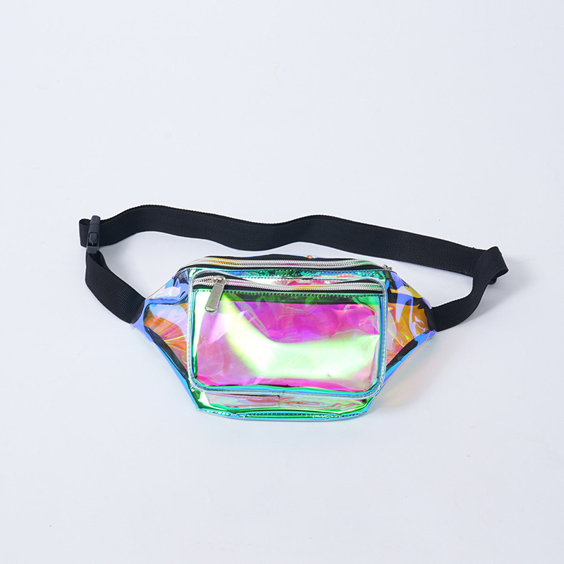 Ljetna unisex torba za pojas s laserskim efektom – višenamjenska torba preko ramena/pojasom, zatvarač, PVC vanjska površina