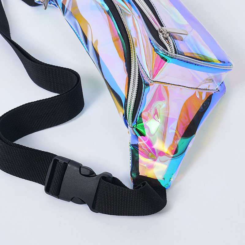 Ljetna unisex torba za pojas s laserskim efektom – višenamjenska torba preko ramena/pojasom, zatvarač, PVC vanjska površina