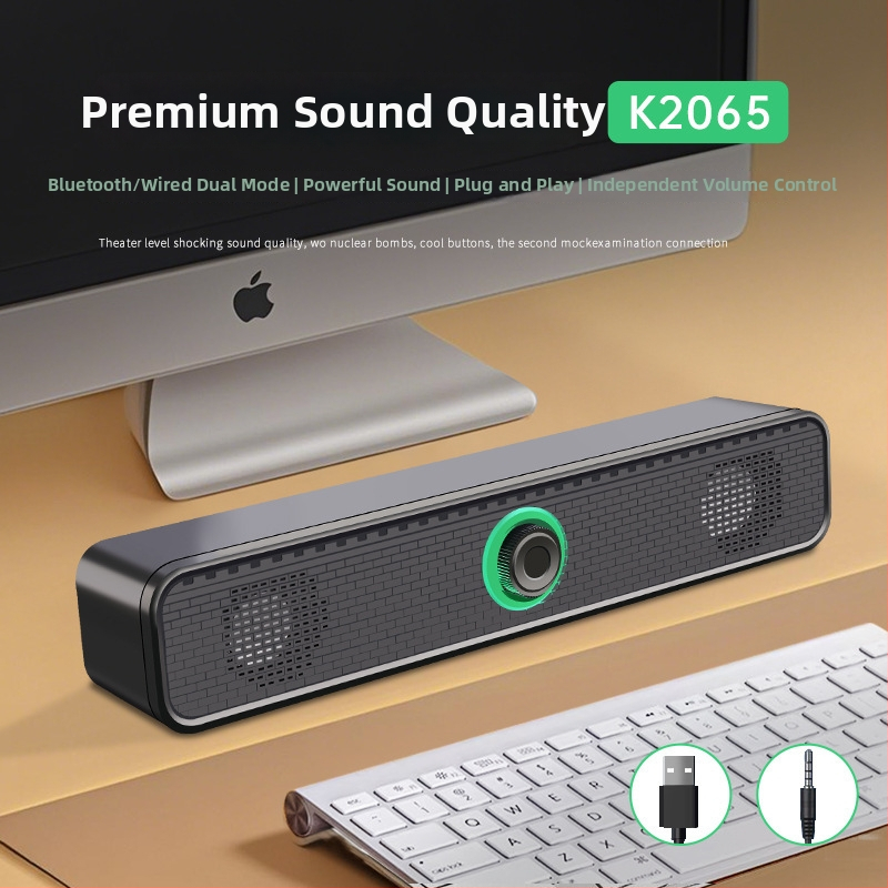 K2065 Dvojreprodukčná počítačová zvuková sústava, stereo pre desktop aj notebook, káblová zvuková lišta