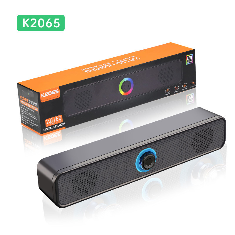 K2065 Διπλοί Ηχεία Υπολογιστή, Στερεοφωνικό Σύστημα Ήχου για Επιτραπέζιο και Φορητό, Ενσύρματο Soundbar