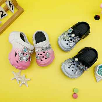 Unisex dječje papuče za plažu s EVA gornjim dijelom, motiv dragonfly i butterfly, mekana potplata, protuklizno
