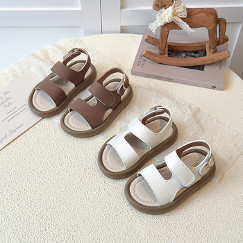 Golden Bear dječje sandale za djevojčice, otvoreni prst, plažne sandale s Velcro zatvaračem, PU gornji dio, gumeni potplat, ravna mekana potplat, ljeto 2026