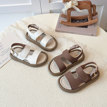 Golden Bear dječje sandale za djevojčice, otvoreni prst, plažne sandale s Velcro zatvaračem, PU gornji dio, gumeni potplat, ravna mekana potplat, ljeto 2026