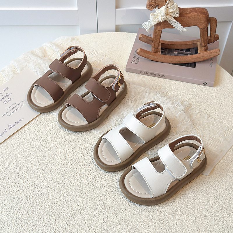 Golden Bear dječje sandale za djevojčice, otvoreni prst, plažne sandale s Velcro zatvaračem, PU gornji dio, gumeni potplat, ravna mekana potplat, ljeto 2026