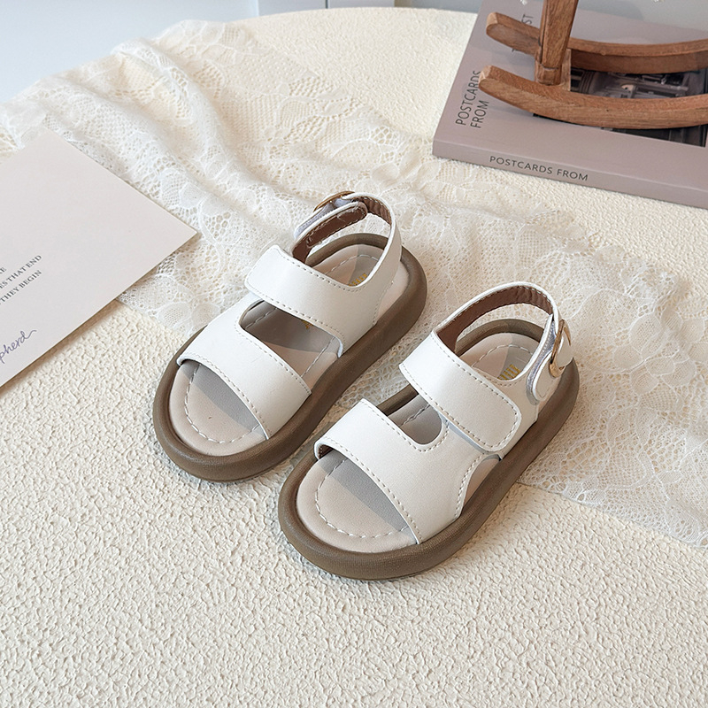 Golden Bear dječje sandale za djevojčice, otvoreni prst, plažne sandale s Velcro zatvaračem, PU gornji dio, gumeni potplat, ravna mekana potplat, ljeto 2026