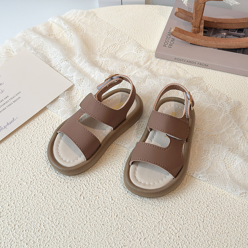 Golden Bear dječje sandale za djevojčice, otvoreni prst, plažne sandale s Velcro zatvaračem, PU gornji dio, gumeni potplat, ravna mekana potplat, ljeto 2026