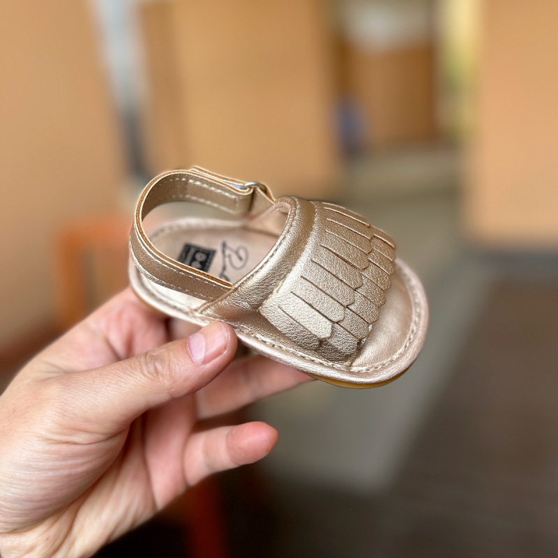 Ljetne sandale za bebe i malu djecu 12–48 mjeseci, Velcro zatvaranje, mekana protuklizna potplata, PU gornji dio, jednobojne