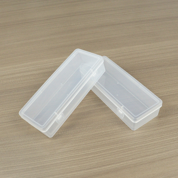 Prozirna pravokutna plastična kutija s preklopnim poklopcem za pohranu uredskih potrepština i sitnih dijelova