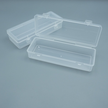 Prozirna pravokutna PP plastična kutija, 17,5 × 6,5 × 3,5 cm, za olovke, školski pribor, hardverske dijelove i alati za manikuru