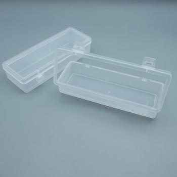 Prozirna pravokutna PP plastična kutija, 17,5 × 6,5 × 3,5 cm, za olovke, školski pribor, hardverske dijelove i alati za manikuru