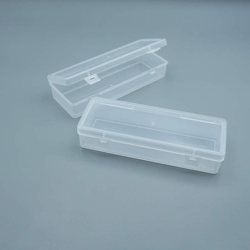Prozirna pravokutna PP plastična kutija, 17,5 × 6,5 × 3,5 cm, za olovke, školski pribor, hardverske dijelove i alati za manikuru