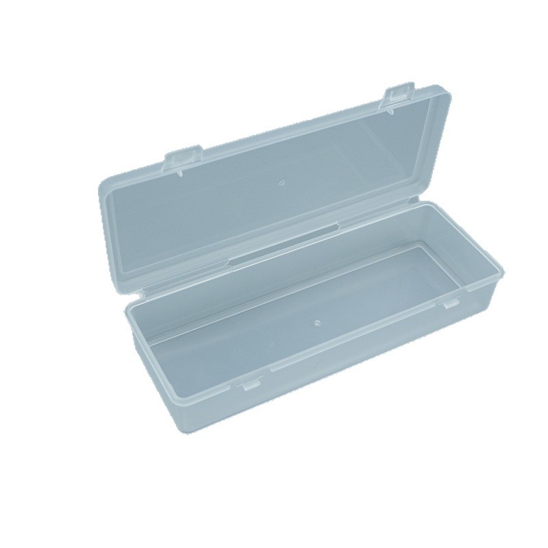Prozirna pravokutna PP plastična kutija, 17,5 × 6,5 × 3,5 cm, za olovke, školski pribor, hardverske dijelove i alati za manikuru