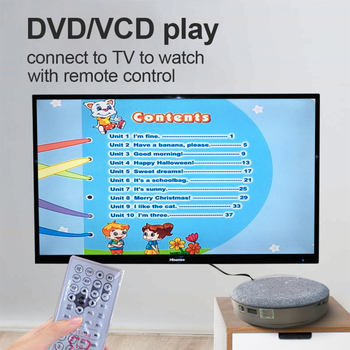 Prenosný DVD/CD prehrávač s Bluetooth a prehrávaním z USB pre vzdelávanie a zábavu (Model W7)