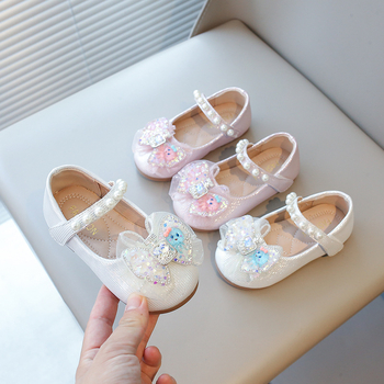 2026 nove slatke cipele s kristalima od PU za bebe i djevojčice, cipele princeze s rhinestones, sjajne s Velcro zatvaračem