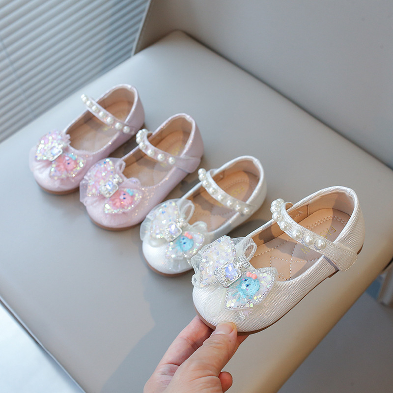 2026 nove slatke cipele s kristalima od PU za bebe i djevojčice, cipele princeze s rhinestones, sjajne s Velcro zatvaračem