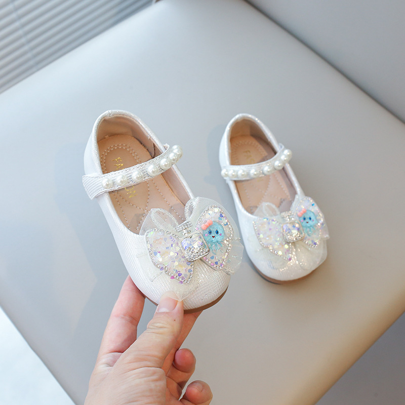 2026 nove slatke cipele s kristalima od PU za bebe i djevojčice, cipele princeze s rhinestones, sjajne s Velcro zatvaračem