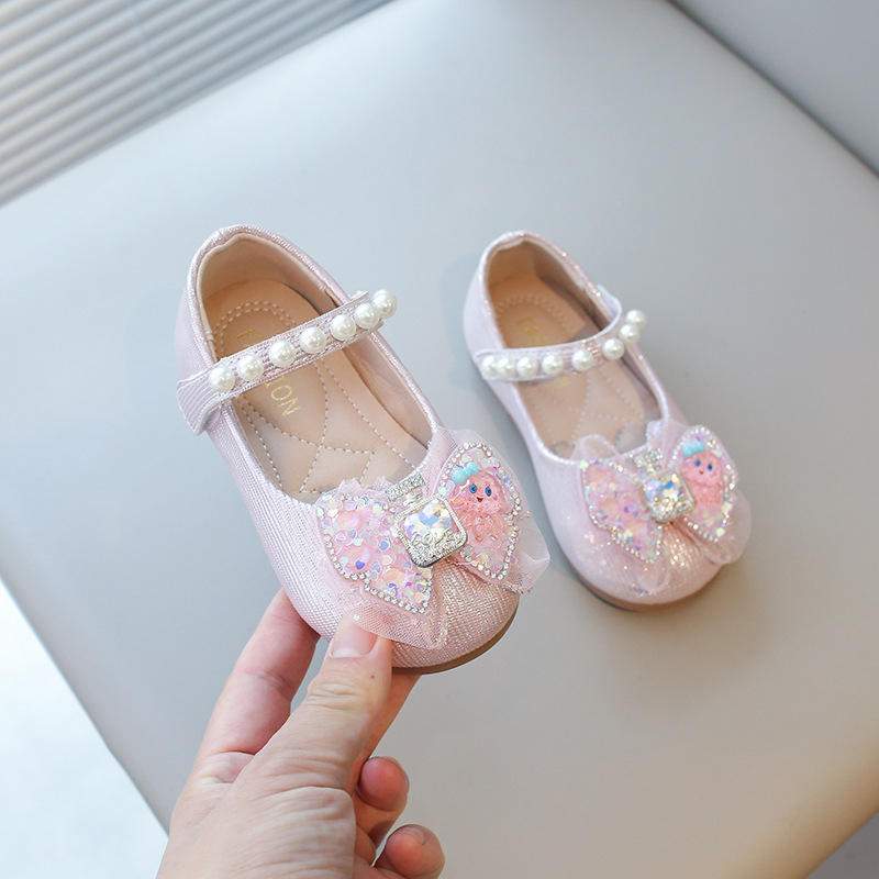 2026 nove slatke cipele s kristalima od PU za bebe i djevojčice, cipele princeze s rhinestones, sjajne s Velcro zatvaračem