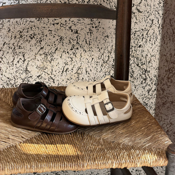Dječje ljetne sandale u korejskom stilu 2026, polusandale s cvjetnim izrezom i zatvorenim prstima, Birkenstock-stil sandale, protuklizna potplat