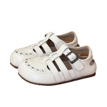 Dječje ljetne sandale u korejskom stilu 2026, polusandale s cvjetnim izrezom i zatvorenim prstima, Birkenstock-stil sandale, protuklizna potplat