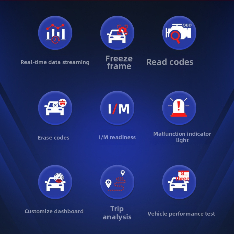 Elm327 Bluetooth 5.1 OBD2 diagnostický nástroj ECU skener V2.1