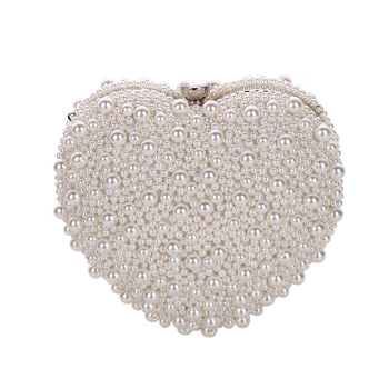 Biserna večernja torbica za žene, srcolikog oblika, japansko-korejski stil, moderni clutch s lančanim remenom