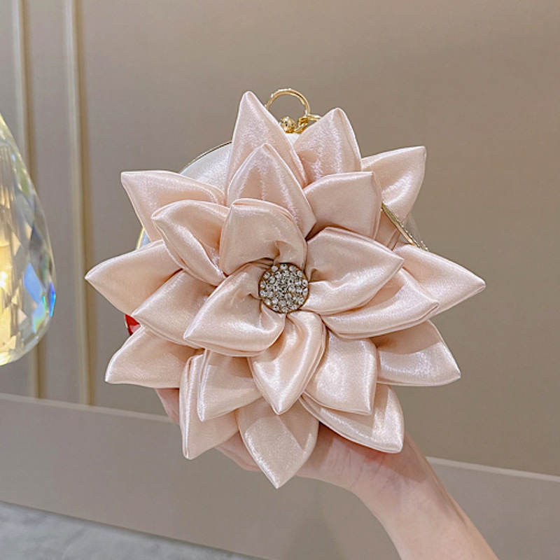 Elegantni ženski večernji clutch s dijamantnim ukrasom, 3D cvjetni dizajn, svadbena ručna torbica